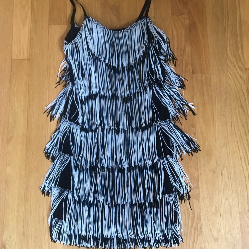 Black and white flapper dress